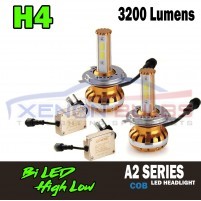 H4 COBRA COB  HIGH POWERED 3200LM WHITE  FLASH DIPPED HIGH BEAM 2 LED ..